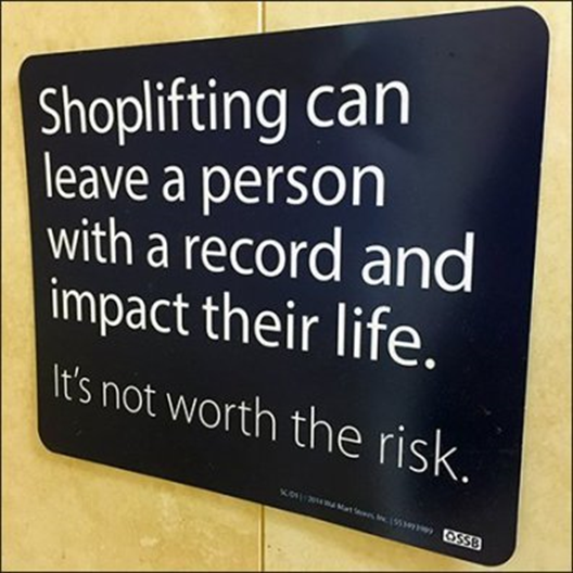 shoplifting sign