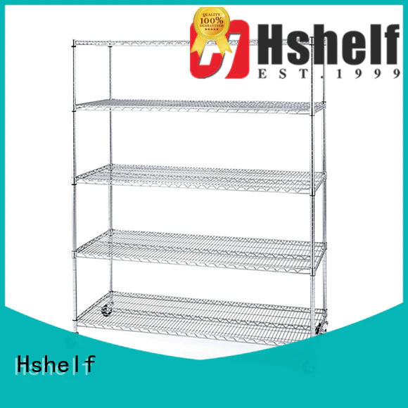 Hshelf adjustable level chrome wire shelving unit directly sale for retail shops