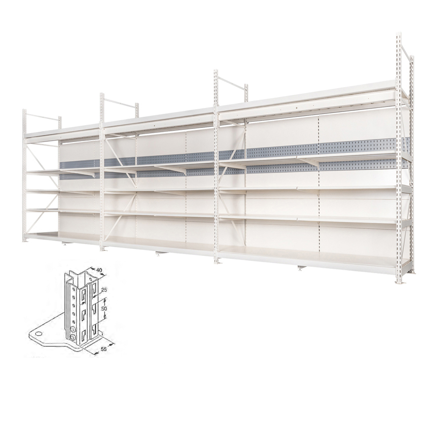 Integrated supermarket shelving