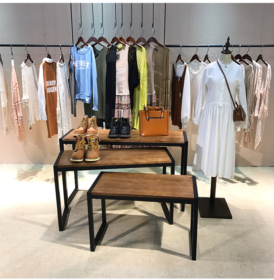 3 Tiers Retail Tables for Clothing and Other Merchandise Nesting Design